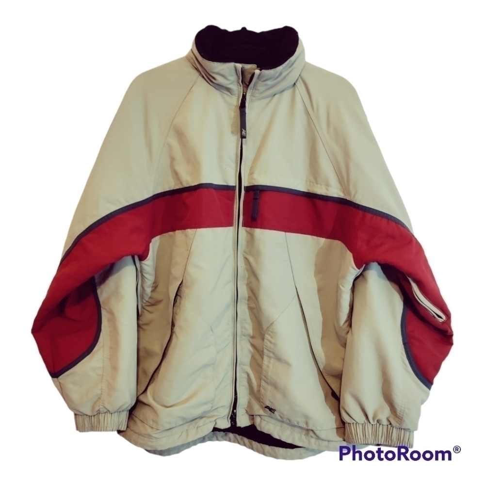 American Eagle Winter Coat Mens Medium beige and red - Picture 3 of 16